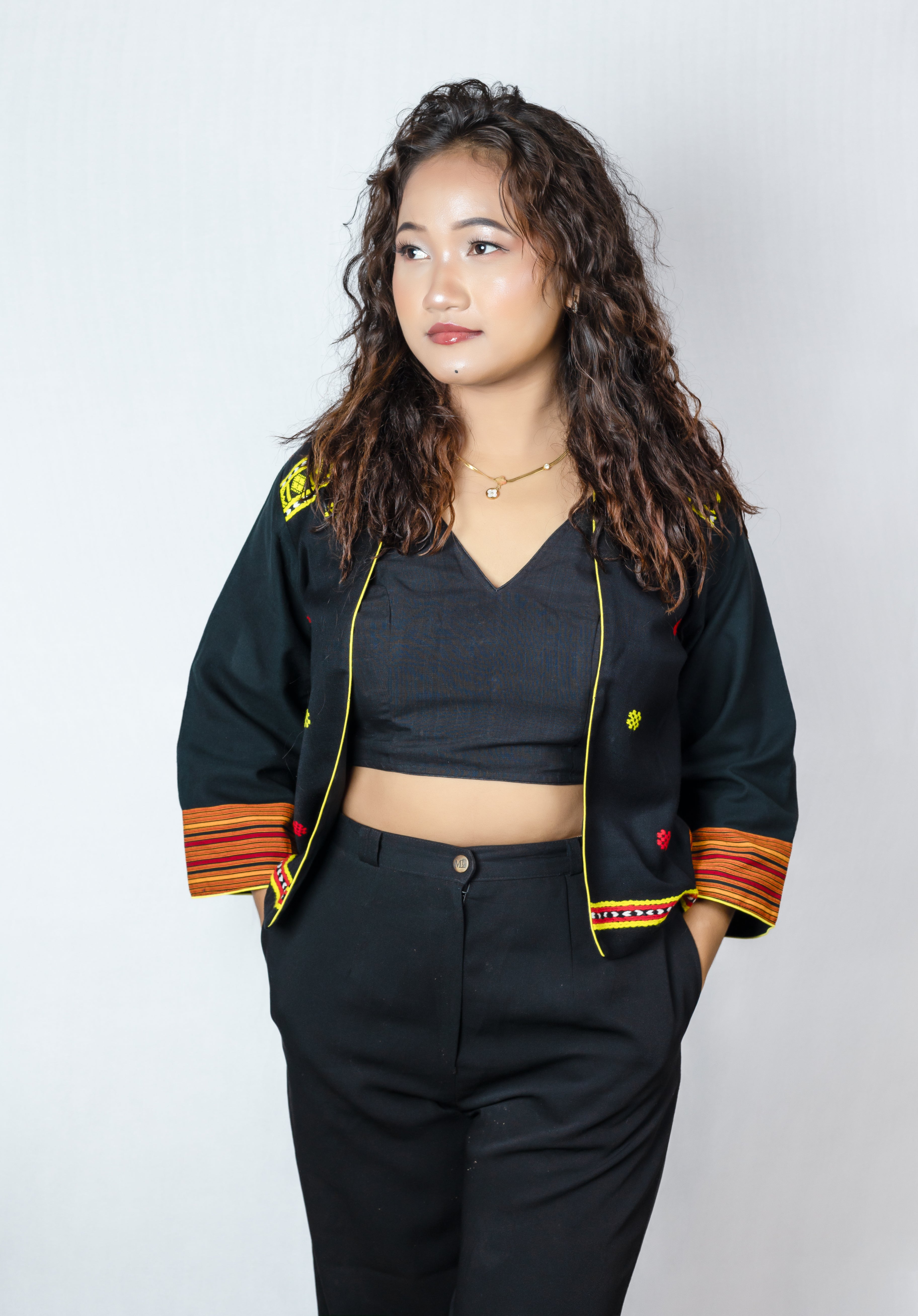 JACKET STYLE BLOUSE WITH TRADITIONAL TIWA MOTIF